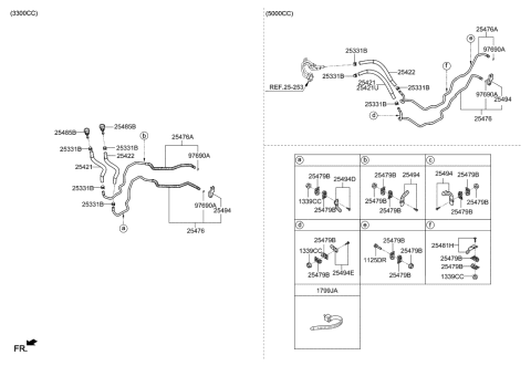 2018 Hyundai Genesis G80 Hose-Oil Cooler Diagram for 25421-D2300