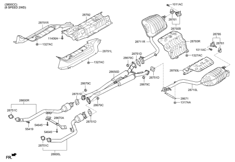 2017 Hyundai Genesis G80 Muffler & Exhaust Pipe Diagram 6