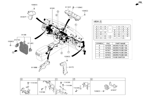 2018 Hyundai Genesis G80 Protector-Wiring Diagram for 91970-B1010