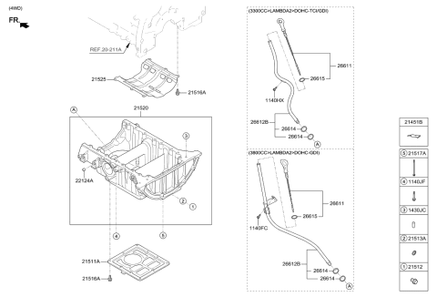 2019 Hyundai Genesis G80 Belt Cover & Oil Pan Diagram 10