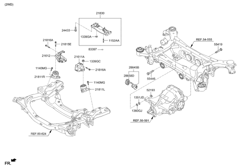 2017 Hyundai Genesis G80 Engine & Transaxle Mounting Diagram 2
