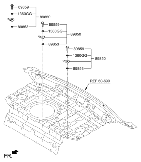 2020 Hyundai Genesis G80 Holder Assembly-Child Rest Hook Diagram for 89891-3T000