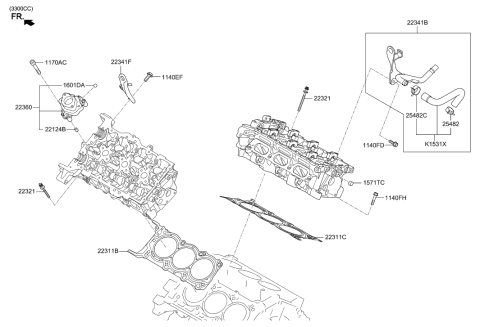 2017 Hyundai Genesis G80 Cylinder Head Diagram 6