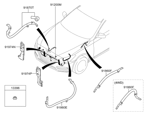 2019 Hyundai Genesis G80 Wiring Assembly-Fem Diagram for 91815-B1340