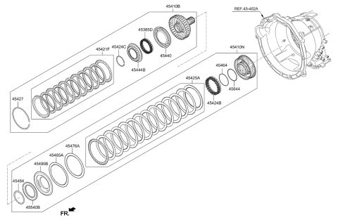 2017 Hyundai Genesis G80 Clutch Assembly-35R Diagram for 45460-47530