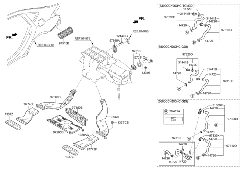 2020 Hyundai Genesis G80 Heater System-Duct & Hose Diagram