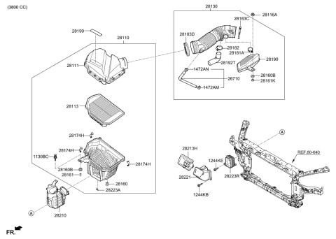 2019 Hyundai Genesis G80 Air Cleaner Diagram 2