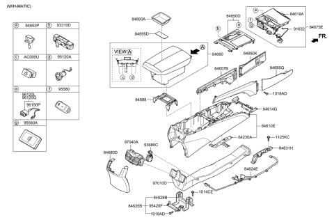 2019 Hyundai Genesis G80 Cover-Shift Lock Release Diagram for 84653-B1300