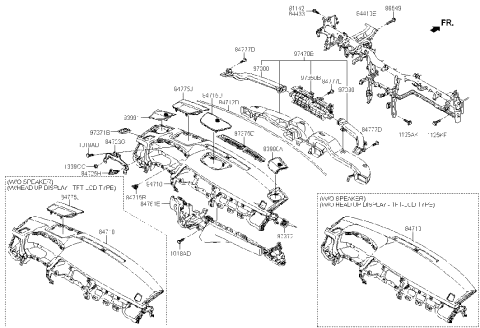 2020 Hyundai Genesis G80 Crash Pad Assembly-Main Diagram for 84710-B1050-RRY