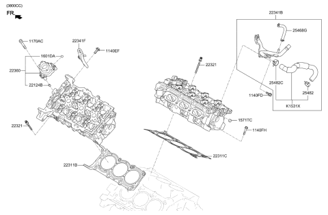 2017 Hyundai Genesis G80 Cylinder Head Diagram 9