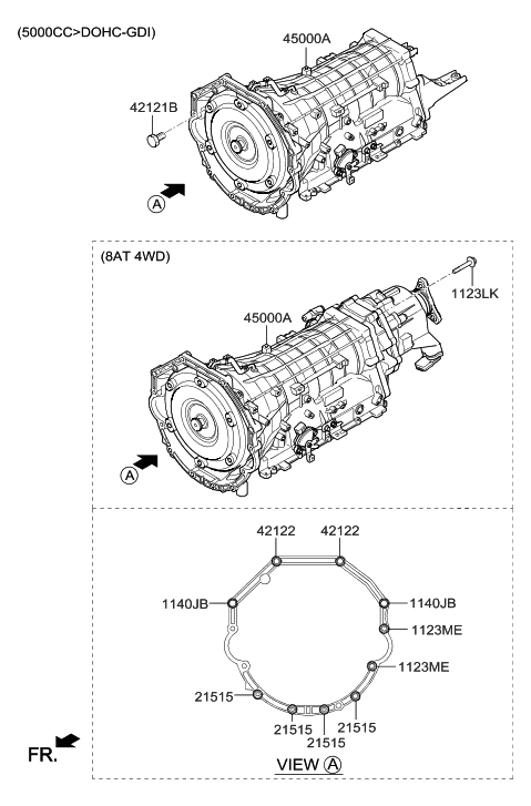 2018 Hyundai Genesis G80 Transaxle Assy-Auto Diagram 2