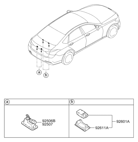 2020 Hyundai Genesis G80 License Plate & Interior Lamp Diagram