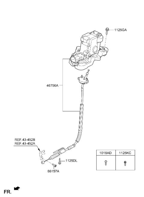 2019 Hyundai Genesis G80 Shift Lever Control (ATM) Diagram 1