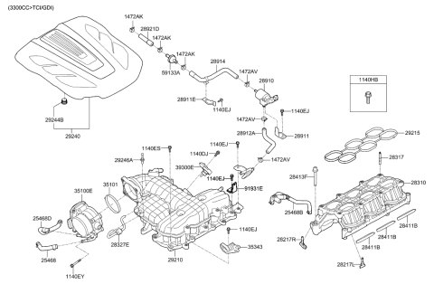 2017 Hyundai Genesis G80 Intake Manifold Diagram 3