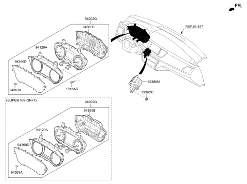 2017 Hyundai Genesis G80 Cover-Cushion Diagram for 94363-B1500