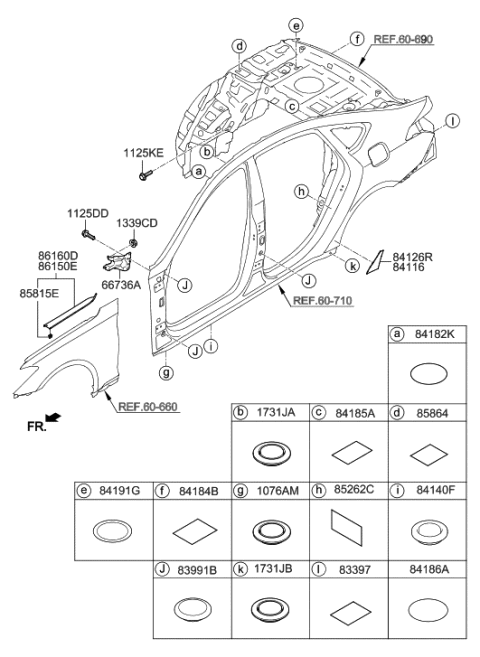 2020 Hyundai Genesis G80 Isolation Pad & Plug Diagram 3