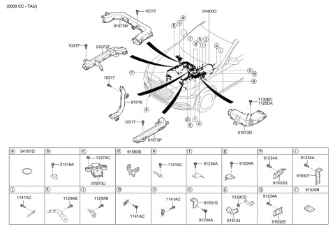 2018 Hyundai Genesis G80 Bracket-Wiring Mounting Diagram for 91931-B1180