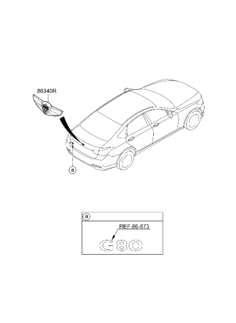 2017 Hyundai Genesis G80 Emblem Diagram