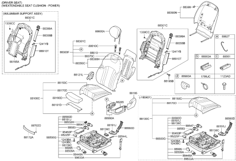 2020 Hyundai Genesis G80 Module Assembly-Front Extendable Cushion Diagram for 88190-B1000-SSK