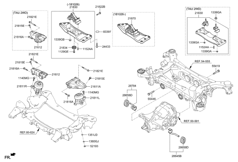 2008 Hyundai Elantra Touring Support Assembly-Hanger Diagram for 28785-B1500