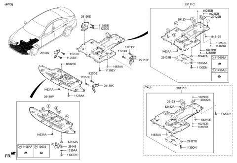 2018 Hyundai Genesis G80 Under Cover Diagram 2