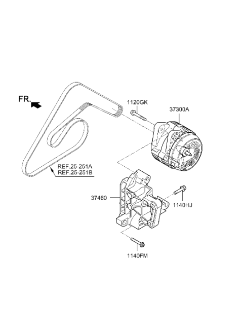 2020 Hyundai Genesis G80 Alternator Diagram 3