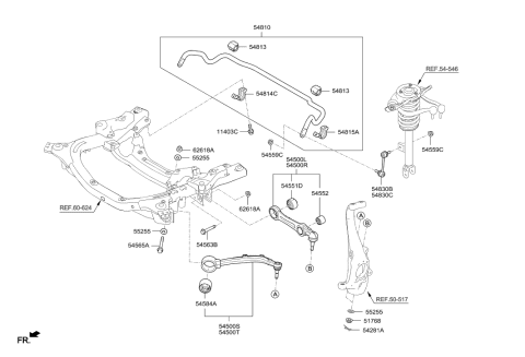 2017 Hyundai Genesis G80 Front Suspension Control Arm Diagram 1