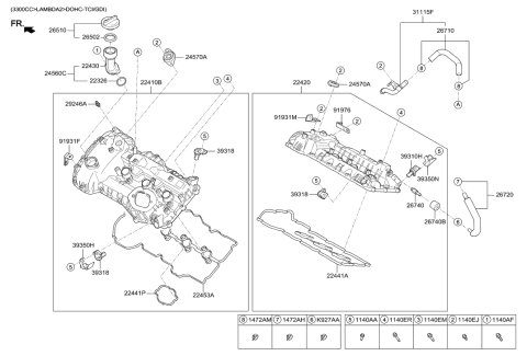2019 Hyundai Genesis G80 Pipe Assembly-Breather Diagram for 26710-3CGB5