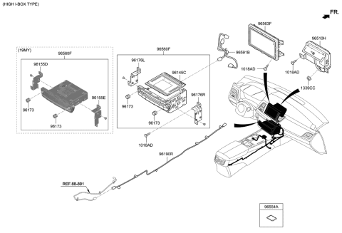 2019 Hyundai Genesis G80 Cable Assembly-LVDS Diagram for 96590-B1200
