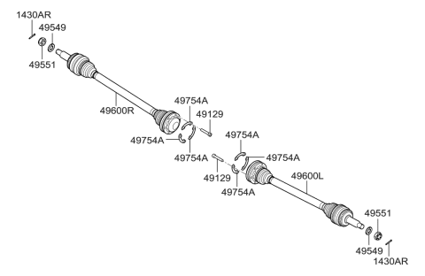 2018 Hyundai Genesis G80 Drive Shaft (Rear) Diagram