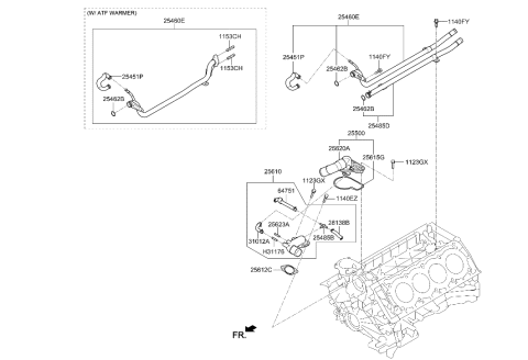 2018 Hyundai Genesis G80 Coolant Pipe & Hose Diagram 5