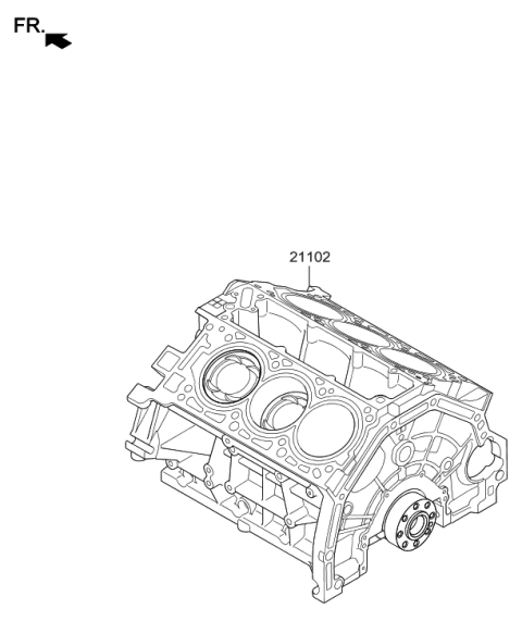 2017 Hyundai Genesis G80 Short Engine Assy Diagram 1