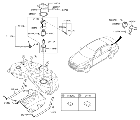 2019 Hyundai Genesis G80 Fuel System Diagram 2