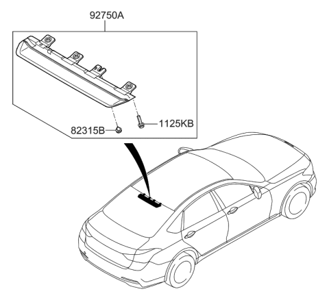 2019 Hyundai Genesis G80 High Mounted Stop Lamp Diagram