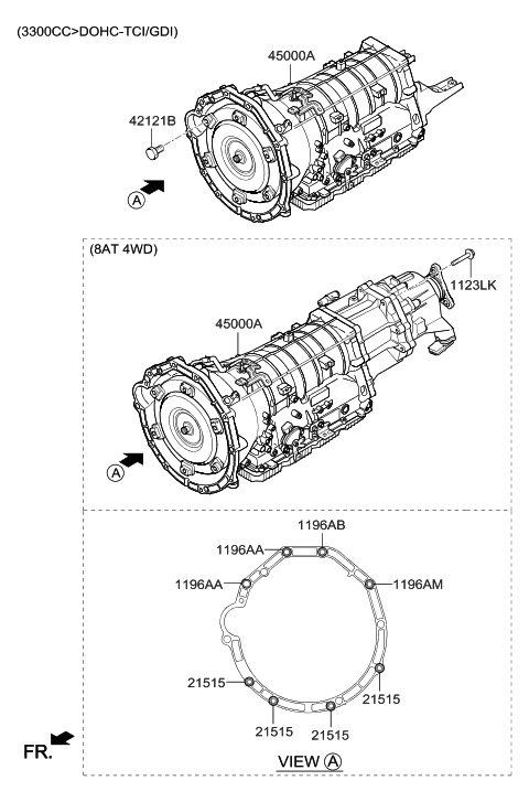 2020 Hyundai Genesis G80 Transaxle Assy-Auto Diagram 5