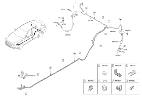 2017 Hyundai Genesis G80 Brake Fluid Line Diagram 2