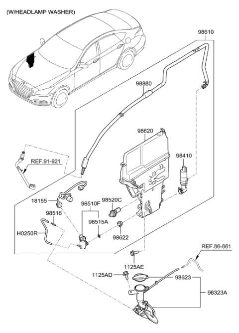 2020 Hyundai Genesis G80 Windshield Washer Diagram 2