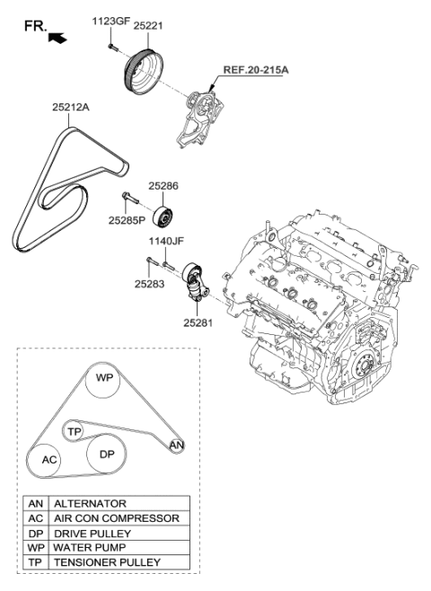 2018 Hyundai Genesis G80 Coolant Pump Diagram 1