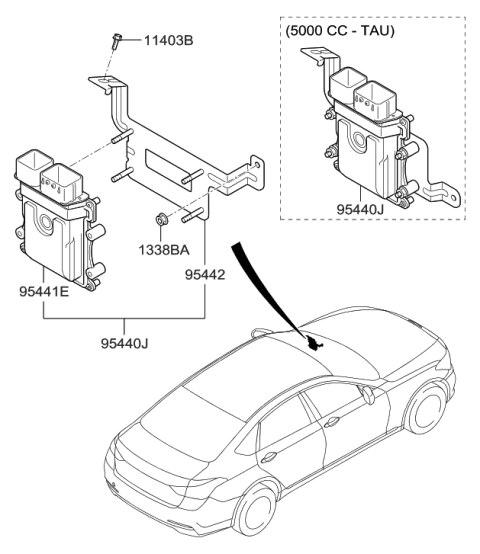 2017 Hyundai Genesis G80 Transmission Control Unit Diagram for 95440-47280