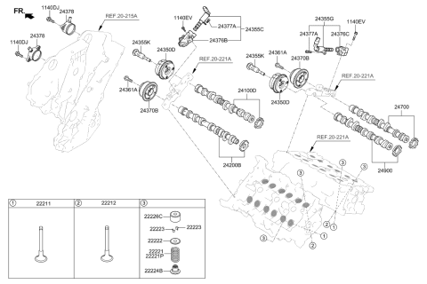 2023 Hyundai Genesis G90 Tappet Diagram for 22226-3CBA1