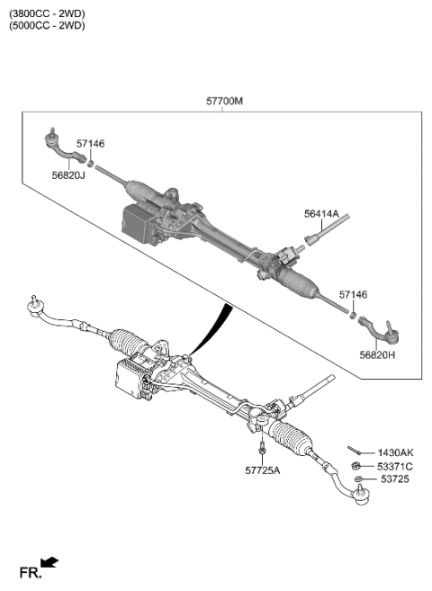 2017 Hyundai Genesis G80 Power Steering Gear Box Diagram 2