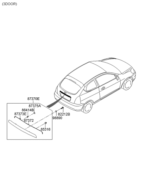 2018 Hyundai Genesis G80 GARNISH Assembly-TAILGATE Diagram for 87370-1E200