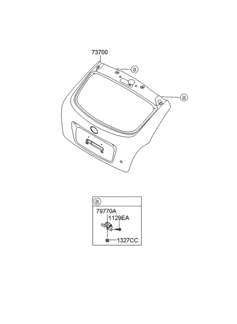 2006 Hyundai Accent New Body Style (Produced After SEP.04.2006) Tail Gate Diagram