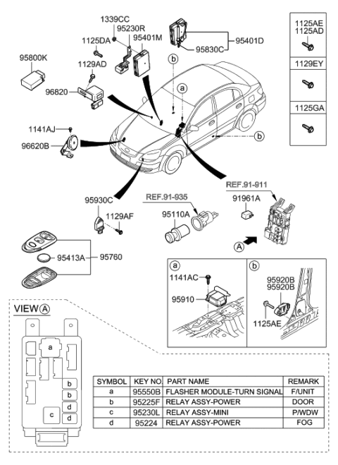 2008 Hyundai Accent Horn Assembly-Burglar Alarm Diagram for 96620-1E300