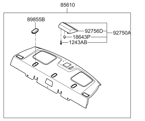 2006 Hyundai Accent Rear Package Tray Diagram