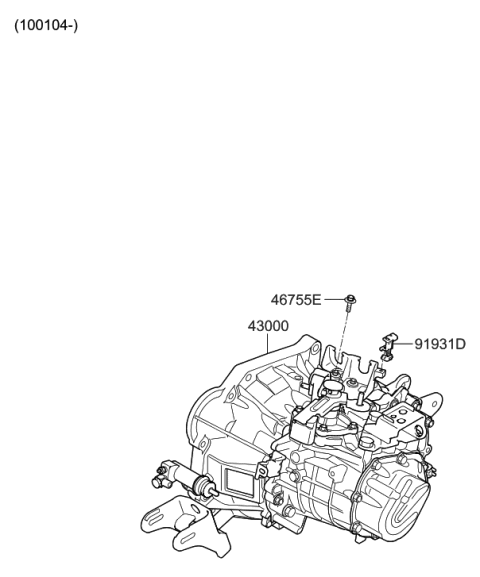 2009 Hyundai Accent Transaxle Assy-Manual Diagram 2