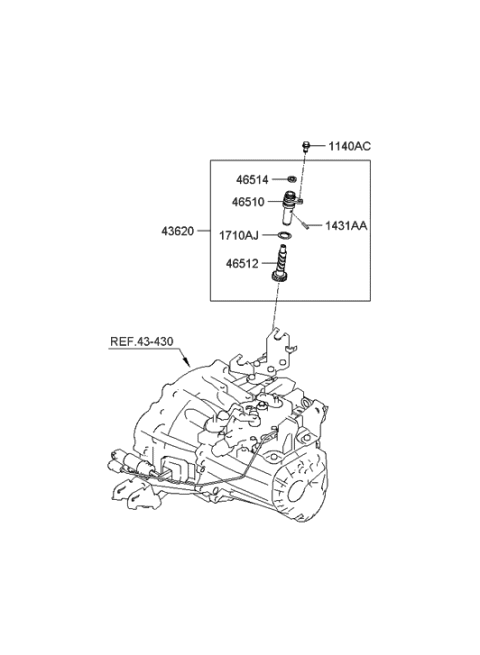 2006 Hyundai Accent Gear-Speedometer Driven Diagram for 43624-23550