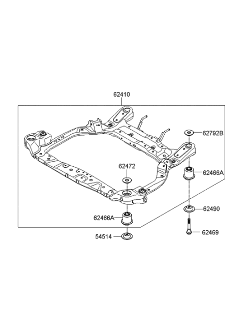 2018 Hyundai Genesis G80 Bushing-Crossmember Mounting Diagram for 62485-1G010