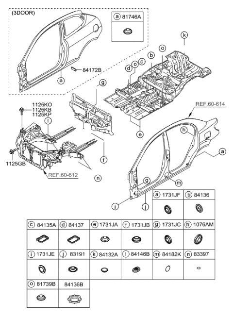 2011 Hyundai Accent Old Body Style Isolation Pad & Plug Diagram 2