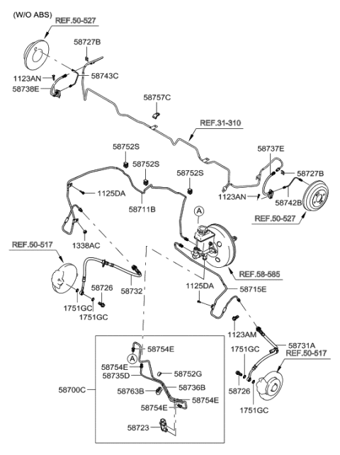 2006 Hyundai Accent Brake Fluid Line Diagram 1